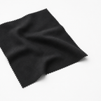 Black fabric swatch on a white background