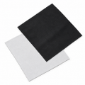 Black fabric swatch on a white background