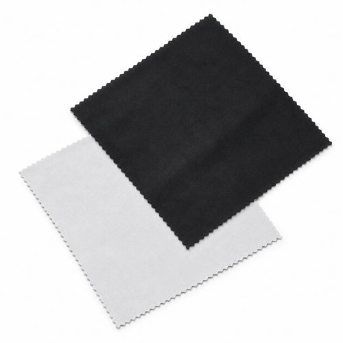 Black fabric swatch on a white background