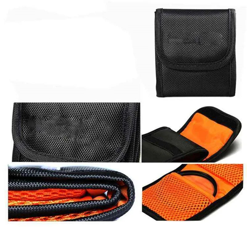 3/6/10/12 Pockets Lens Filter Bag Camera Lens Filter Pouch for 49mm-77mm ND UV CPL Camera Lens Filter Holder Wallet Case