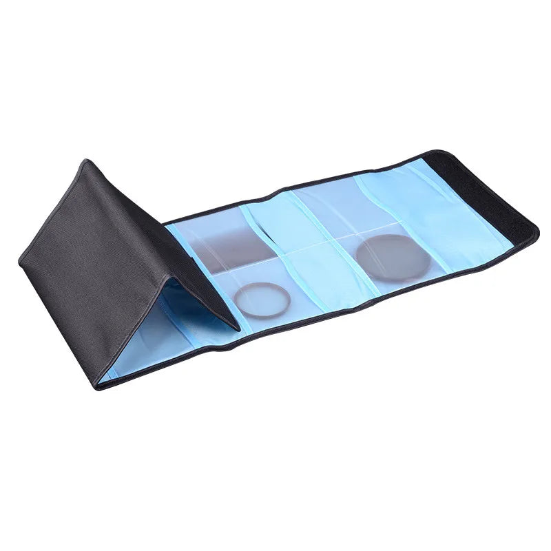 3/6/10/12 Pockets Lens Filter Bag Camera Lens Filter Pouch for 49mm-77mm ND UV CPL Camera Lens Filter Holder Wallet Case